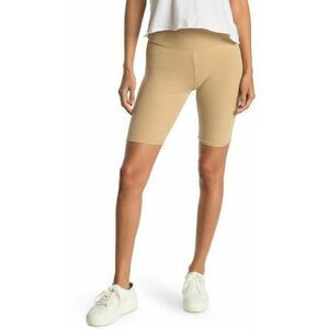 Abound Women's Ribbed Longline Bike Shorts Fitted Leg Beige Nougat Size Small